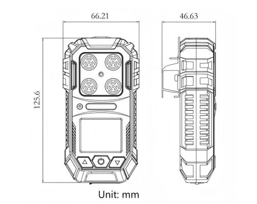 Compact and Lightweight Portable Multi Gas Detector with Real-Time Monitoring and Multiple Alarm Methods